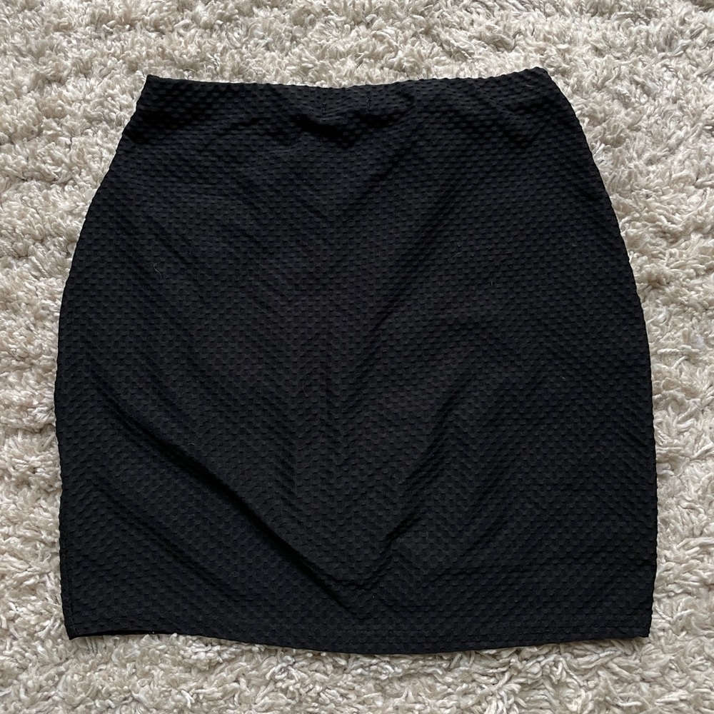 River Island Black textured mini skirt